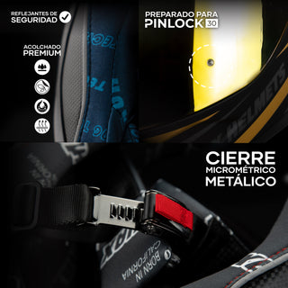 Casco Integral HAX Onix Race Negro Dorado Mate - Casco Para Moto