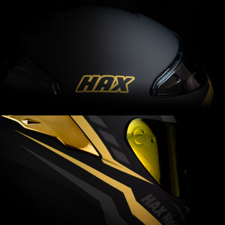 Casco Integral HAX Onix Race Negro Dorado Mate - Casco Para Moto