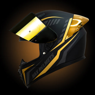 Casco Integral HAX Onix Race Negro Dorado Mate - Casco Para Moto