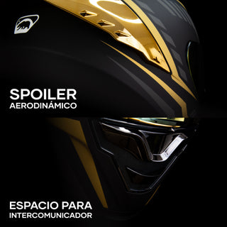 Casco Integral HAX Onix Race Negro Dorado Mate - Casco Para Moto