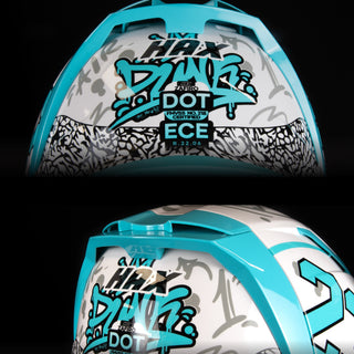 Casco Integral Hax Zafiro Dunk Blanco Azul Acabado Brillo - Casco Para Moto