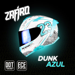 Casco Integral Hax Zafiro Dunk Blanco Azul Acabado Brillo - Casco Para Moto