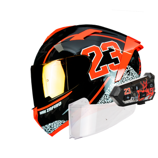 Casco Integral Hax Zafiro Dunk Negro Rojo Acabado Brillo - Casco Para Moto