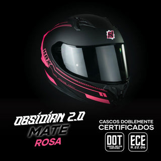 Casco Integral Obsidian 2 Negro Rosa Acabado Matte - Casco Para Moto