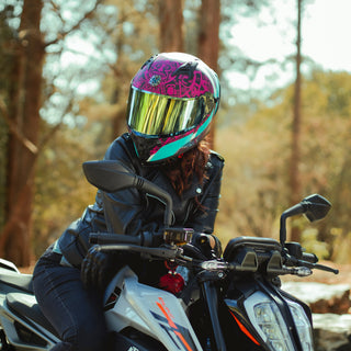 Casco Integral Obsidian Huichol Aqua Morado Acabado Mate - Casco Para Moto