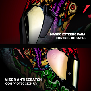 Casco Integral Obsidian Mictlán Rojo Verde Acabado Brillante - Casco Para Moto