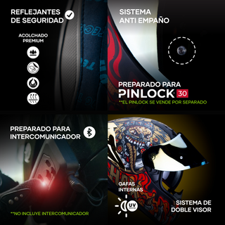 Casco Integral Obsidian Mictlán Rojo Verde Acabado Brillante - Casco Para Moto