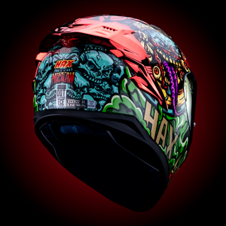 Casco Integral Obsidian Mictlán Rojo Verde Acabado Brillante - Casco Para Moto