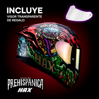 Casco Integral Obsidian Mictlán Rojo Verde Acabado Brillante - Casco Para Moto