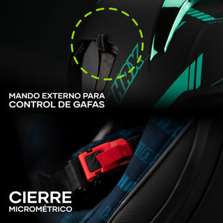 Casco Integral Obsidian Negro Turquesa Acabado Matte - Casco Para Moto