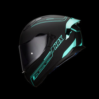 Casco Integral Obsidian Negro Turquesa Acabado Matte - Casco Para Moto
