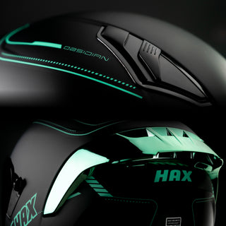 Casco Integral Obsidian Negro Turquesa Acabado Matte - Casco Para Moto