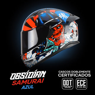 Casco Integral Obsidian Samurai Rojo Acabado Brillo - Casco Para Moto