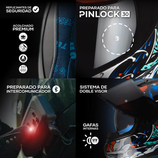 Casco Integral Obsidian Samurai Rojo Acabado Brillo - Casco Para Moto