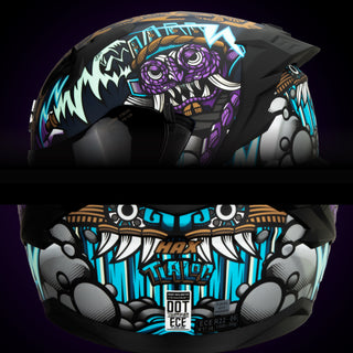 Casco Integral Obsidian Tláloc Morado Acabado Mate - Casco Para Moto