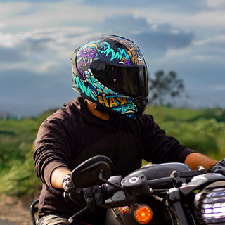 Casco Integral Obsidian Tláloc Morado Acabado Mate - Casco Para Moto