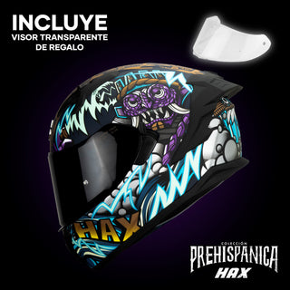 Casco Integral Obsidian Tláloc Morado Acabado Mate - Casco Para Moto