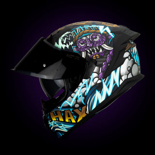 Casco Integral Obsidian Tláloc Morado Acabado Mate - Casco Para Moto