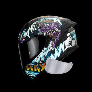 Casco Integral Obsidian Tláloc Morado Acabado Mate - Morado / XS-Extra Chica - Casco Para Moto