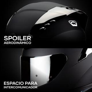 Casco Integral Onix Black Acabado Mate - Casco Para Moto