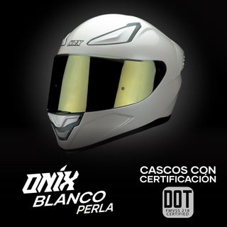 Casco Integral Onix Blanco Perla Acabado Brillo - Casco Para Moto