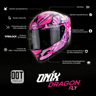 Casco Integral Onix Dragon Fly Acabado Brillo - Casco Para Moto