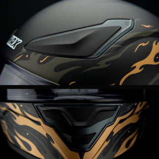 Casco Integral Onix Fire Negro Oro Acabado Mate - Casco Para Moto