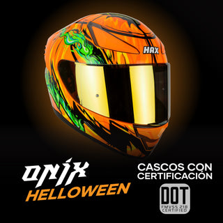 Casco Integral Onix Halloween Verde Brillo - Casco Para Moto