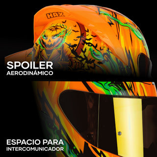 Casco Integral Onix Halloween Verde Brillo - Casco Para Moto