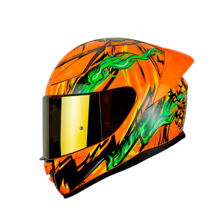Casco Integral Onix Halloween Verde Brillo - Casco Para Moto