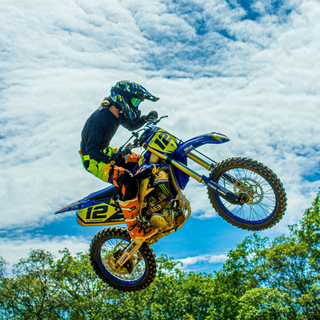 Casco Off-Road Freestyle Fire Azul/Amarillo Acabado Brillante - Casco Para Moto