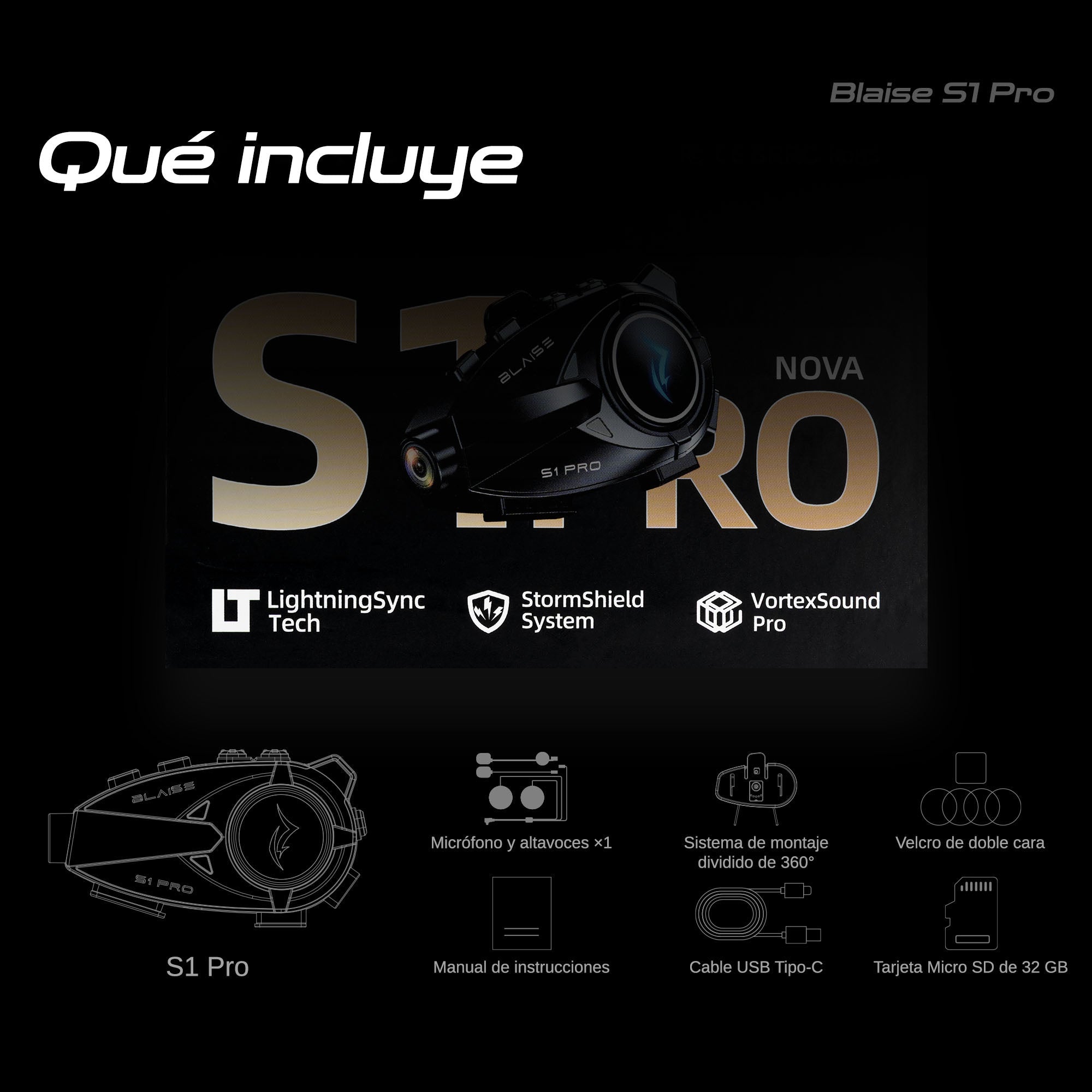 Intercomunicador BLAISE S1 PRO – Cascos Hax