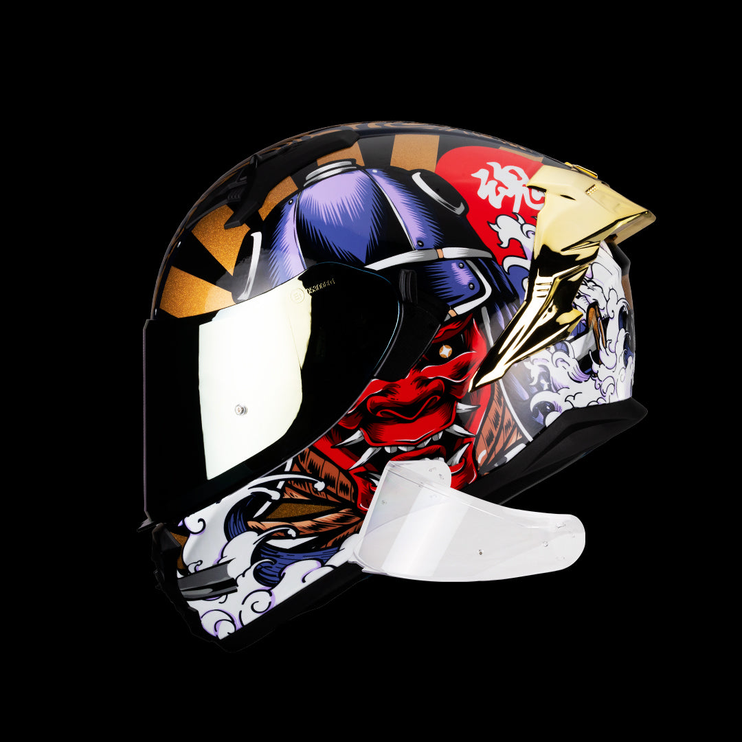 Casco Integral Obsidian Samurai 2.0 Dorado Acabado Brillante