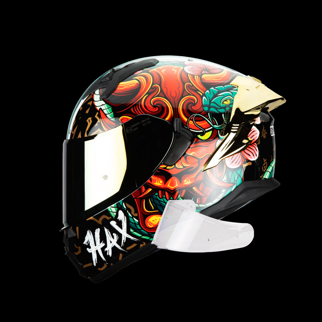 Casco Integral Obsidian Snake Demon 2.0 Rojo Acabado Brillo
